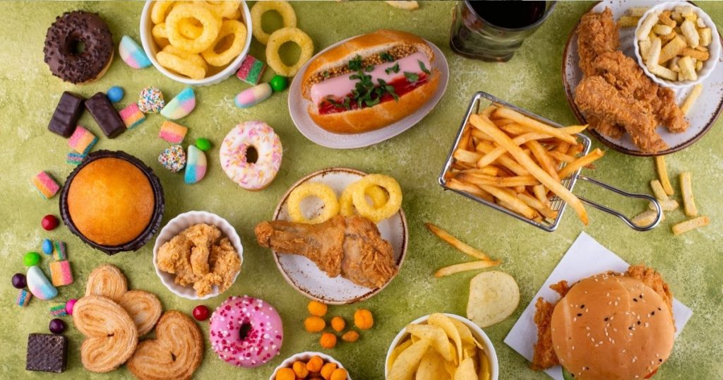 Ultra-processed industrial foods commonly found in modern diets, contributing to the global obesity crisis